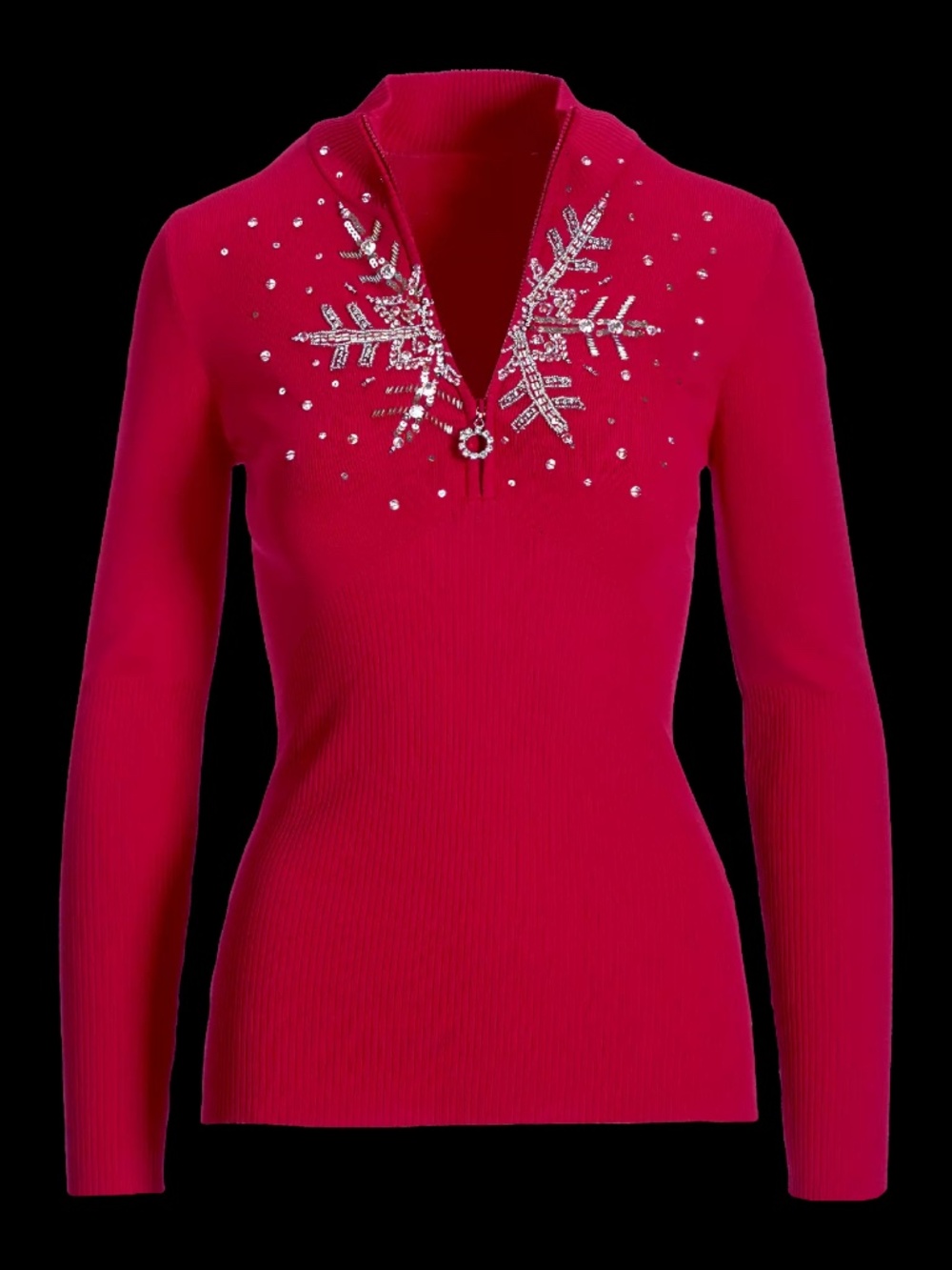 Boston Proper Snowflake Zip Sweater - size XS